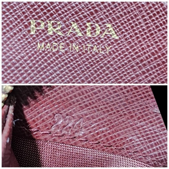 Authentic PRADA Saffiano Metal Zip Around Wallet Wine - Picture 6 of 14